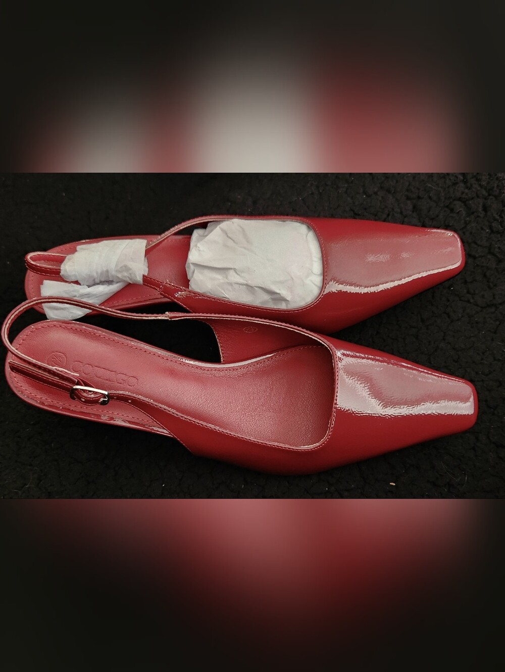 Coutgo Red Patent Slingback Kitten Heels – NWT